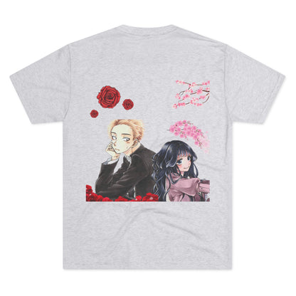 Romantic Anime Crew Tee - Perfect for Anime Lovers, Couples' Gifts, Sakura Theme, Everyday Wear, Unique Graphic Tee